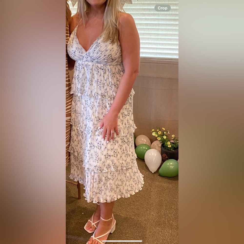 White and blue maxi dress - Lulus